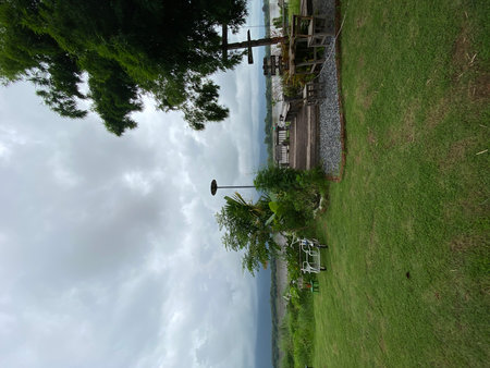 Landscape view of the lake in Kanchanaburi, Thailand.の写真素材
