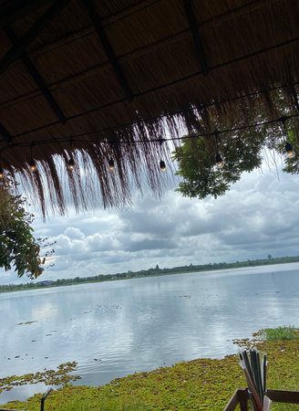 Beautiful view of the lake in the morning at Chiang Mai, Thailand.の写真素材