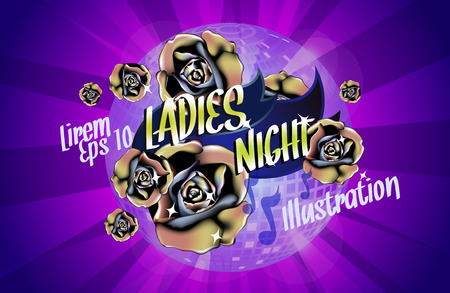 Ladies night, dance party flyer vector, eps 10のイラスト素材