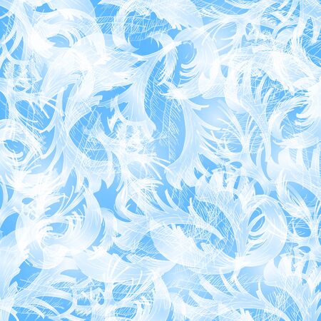 Frost glass pattern. Winter blue background. Vector christmas illustration.のイラスト素材