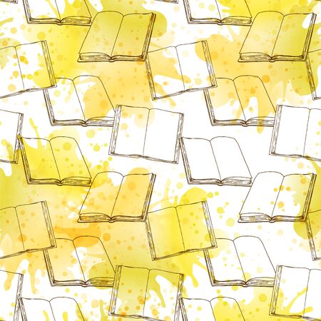 Seamless pattern items for sauna. Hand drawn vector set for bath.のイラスト素材