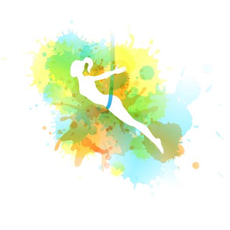 Aero yoga illustration. Vector watercolor.のイラスト素材