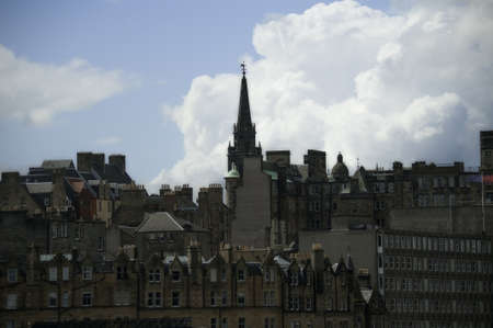 The skyline of Edinburgh, Scotland showing older architecture belong the Royal Mile
