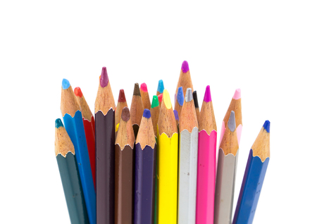 Colorful pencils isolated in white の写真素材