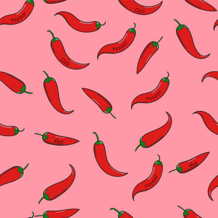 Red chilli peppers in the pattern styleのイラスト素材