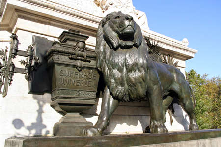 The monument on historic place of Paris, located Place de la Rのeditorial素材