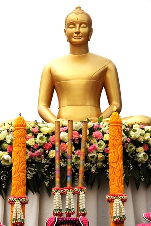 Golden Buddha statue in Thailandの写真素材
