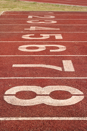 running track in stadiumの写真素材