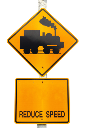 warning train traffic sign の写真素材