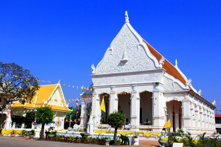 Thai style architecture  temple on blue sky background      の写真素材