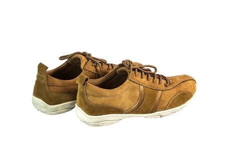 brown suede leather shoesの写真素材