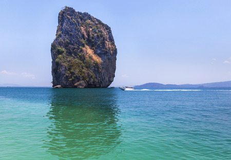 view of andaman sea at po da island, krabi Thailandの写真素材