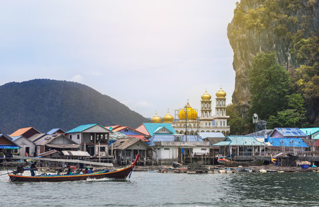 Koh panyee muslim fishing village floating in phang nga bay national park, thailandのeditorial素材