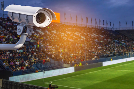 CCTV or closed circuit television security system in stadiumの写真素材