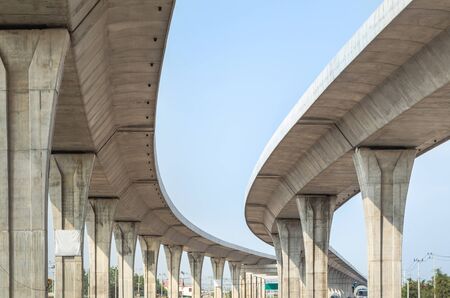 Architecture curve intercity motorway Nakhon Ratchasima Bangpa In to Korat MotorWay in Thailand  during construction