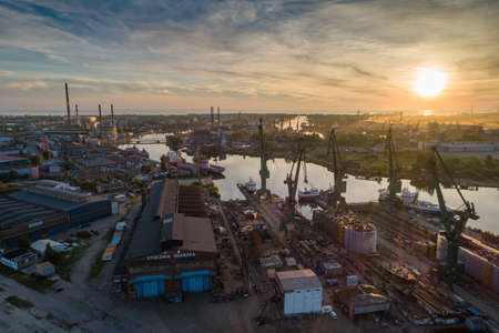 Gdansk aerial view, city panorama