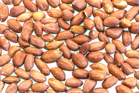 Peanuts brown on a white background.