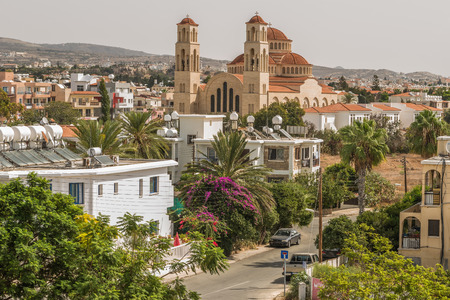 View of the city of Paphos, Cyprus.のeditorial素材