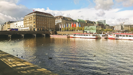 This is a part of the city of Hamburg, Germany.のeditorial素材