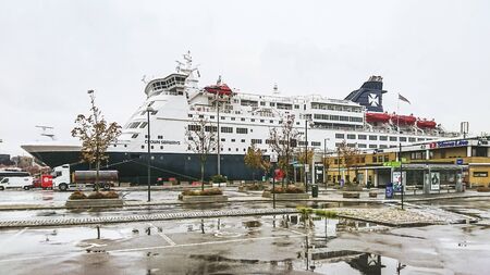 Oslo, Norway - September 27, 2018: The cruise ship "Crown seaways" following the route of Copenhagen, Denmark and Oslo, Norway, built in 1994 in Split, Croatia.のeditorial素材