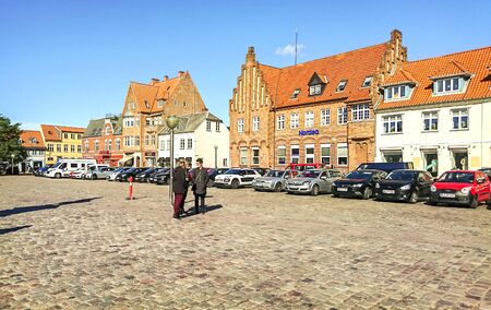 Koge, Denmark - September 25, 2018 - Well-preserved old houses in Koge.
