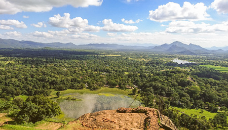 View from the cliff of Sigiriya. Beautiful landscape of Sri Lanka.の写真素材