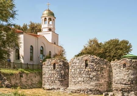 Fragment of Cyril and Methodius in Sozopol, Bulgaria.の写真素材
