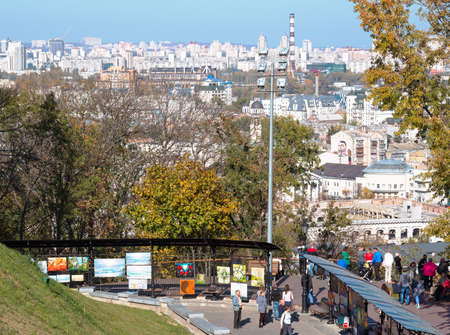Kiev, Ukraine - October 14, 2019: Fragment of the art gallery at Andrew's Descent.