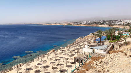 View of the beach in Sharm El Sheikh, Egypt.の写真素材