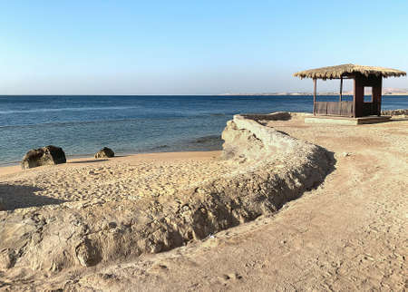 Sharm El Sheikh, Egypt. Sunny resort beach on the shores of the Red Sea.の写真素材