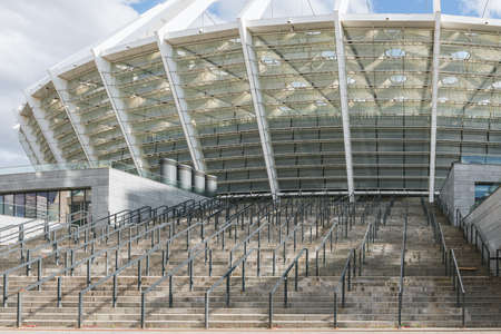 Fragment of a multifunctional sports arena for football matches and athletics competitions in Kiev,...