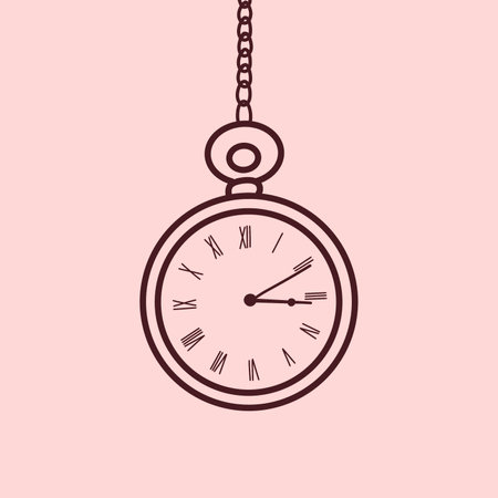 Pocket watch isolated on pink background. vector illustration for your design.の写真素材