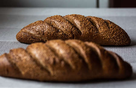 Loaf of rye bread close-up