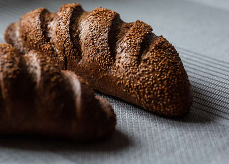 Loaf of rye bread close-up
