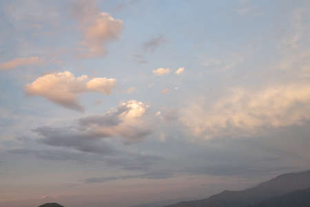 beautiful views of twilight in the mountains of asia