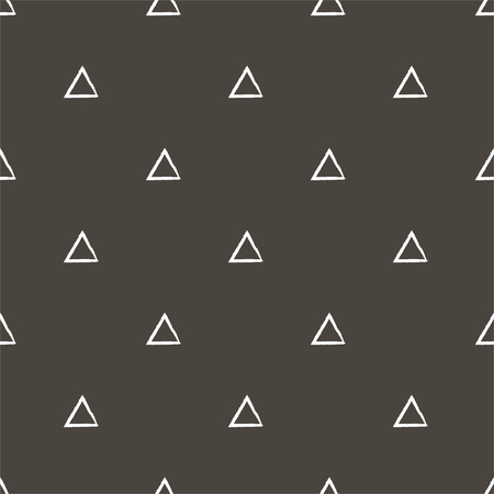 Geometric seamless pattern with white triangles on a dark gray background. Vector.