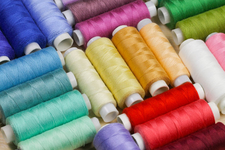 The set of coils with colored threads.