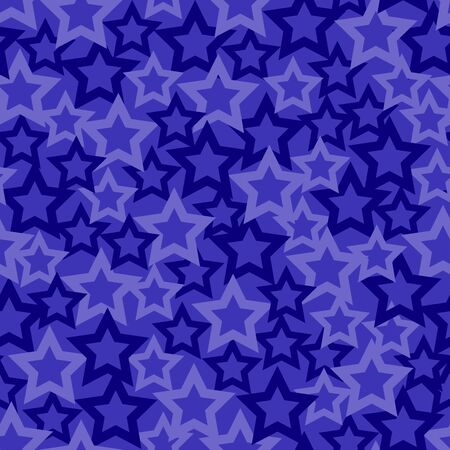 The seamless pattern with blue stars on a blue background. Vector.のイラスト素材
