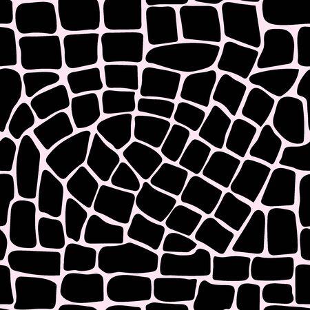 Seamless pattern with black stones on a pink background. Vector.のイラスト素材