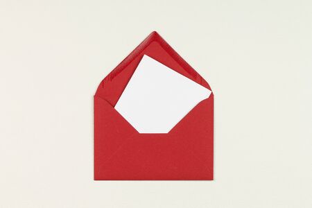 The red envelope with white blank paper. Backgroundの写真素材