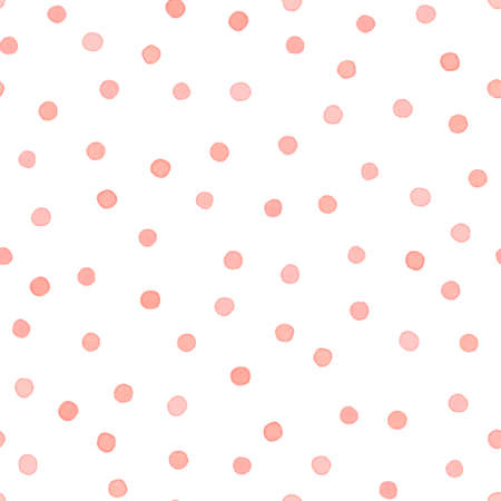 Seamless watercolor pattern with pink dots.のイラスト素材