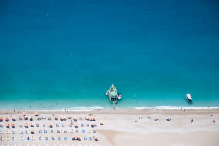 Oludeniz beach from the air, Fethiye, Turkeyの写真素材