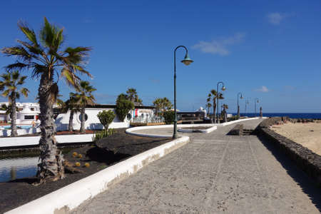 Promenade in Costa Teguise, Lanzarote, Canary islandsの写真素材