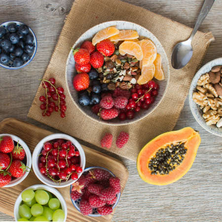 Paleo style breakfast, grain free granolaの写真素材
