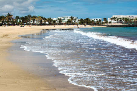 Costa Teguise beach, Lanzarote, Canary islandsの写真素材