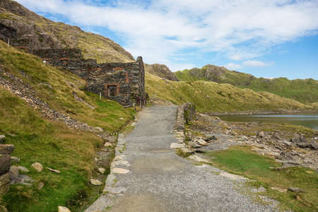 Walking path in Snowdonia National Parkの写真素材