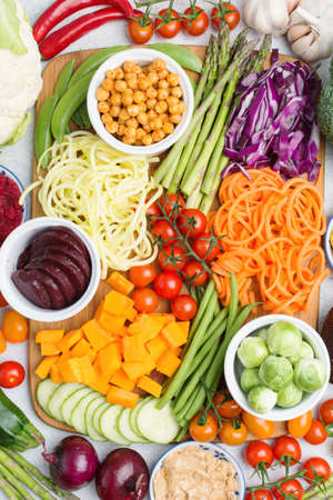Ingredients for vegetarian snack buddha bowlの写真素材