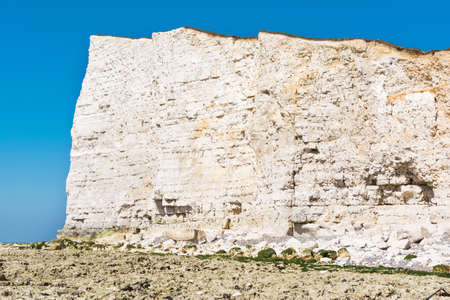 View of the white chalk cliff of Seaford Head, East Sussex, England, part of Seven Sisters National...