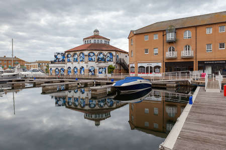 BRIGHTON, ENGLAND - SEPTEMBER 08 2018: Houses and buildings in Brighton Marina, East Sussex, UK,...