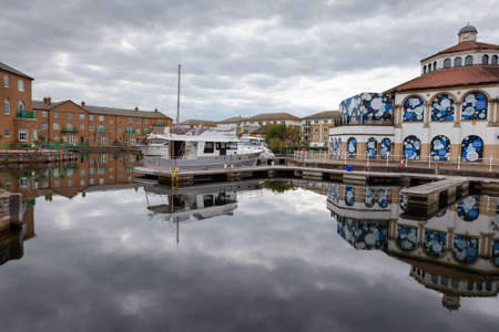 BRIGHTON, ENGLAND - SEPTEMBER 08 2018: Houses and buildings in Brighton Marina, East Sussex, UK, residential and leisure complex on September 08, 2018のeditorial素材